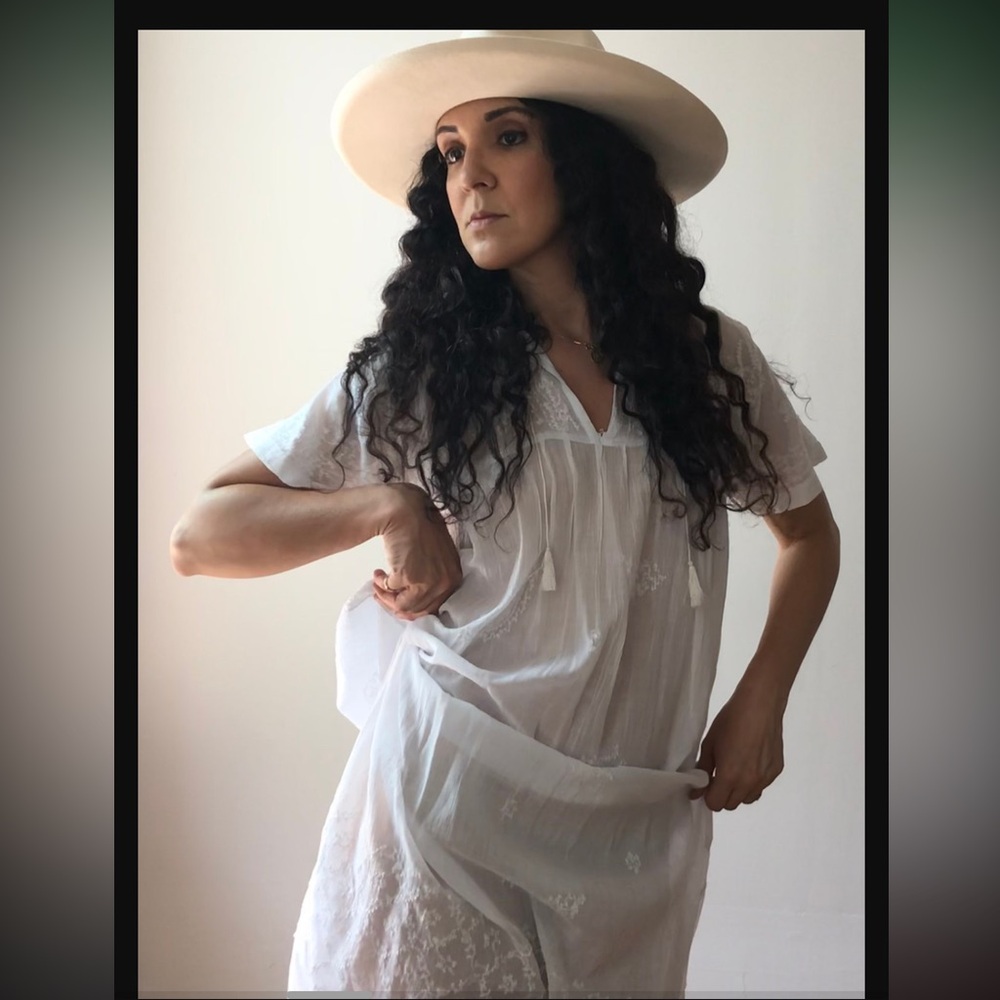 Deadstock Vintage Indian Cotton Gauze white dress - Picture 3 of 10